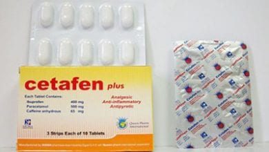 سيتافين أقراص مسكن وخافض للحرارة ومضاد للالتهابات Cetafen Tablets