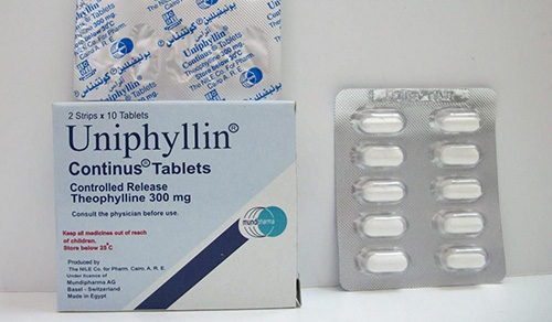 يونيفيللين أقراص لعلاج ضيق التنفس Uniphyllin Tablets