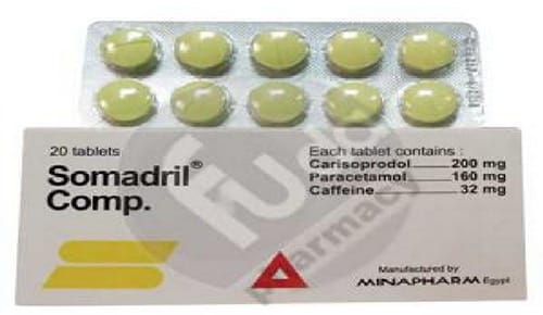 سومادريل أقراص لعلاج الشد العضلي ومسكن للألم Somadryl Tablets