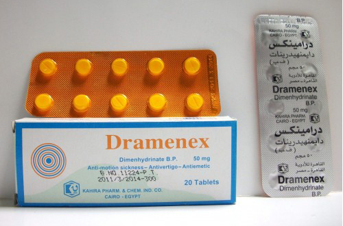 درامينكس أقراص مضاد للدوار والقئ واضطرابات الاذن الداخلية Dramenex Tablets